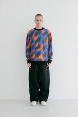 ファンスクリブリングオールオーバークルーネック / BSR2223FWPO078 FUN SCIBBLING ALL OVER CREWNECK NEON SIGN