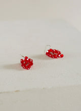 raspberry earring - red