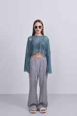 カットアウトネット長袖 / cut out net longsleeve