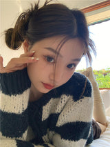 ストライプウールニットカーディガン/striped wool knit cardigan