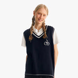 ミドルチェリーⅤネックニットベスト／MIDDLE CHERRY V-NECK KNIT VEST [NAVY]