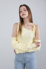 セット リボンノースリーブ&ボレロ / SET Ribbon Sleeveless Bolero Yellow