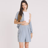 クロップツーポケットシャツ / CROP TWO POCKET SHIRT(SKYBLUE)