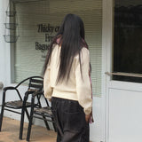 Momi ボレロスクエアネック長袖ニット