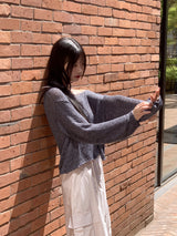 [5color]ジュエルサマーボートネック長袖ネットニット / Juel Summer Boat Neck Long Sleeve Net Knit