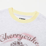 チェリーケーキグラフィックポイントスウェットシャツ／CHERRY CAKE GRAPHIC RIB POINT SWEATSHIRT [MELANGE GRAY]