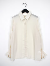 ダスティーシースルーラッフルシャツ / Dusty See-through Ruffle Shirt (3color)