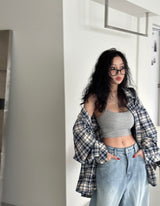 [UNISEX] String checkered shirt