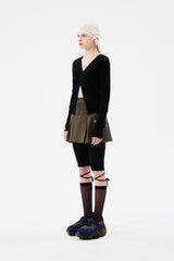 チェリーポップルクロップカーディガン / CHERRY POPPLE CROP CARDIGAN [BLACK]