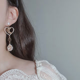 ムーンアンドベイビーエンジェルピアス / Moon and Baby Angel Piercing - Champagne Pink