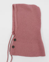 Tenu two-button hoodie knit ribbon strap balaclava