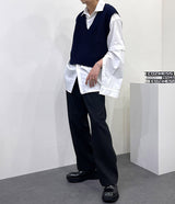 カーリング3タックスラックス/UN718 Curling Three-Tuck Slacks (3 colors)