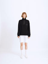ハーフジップアップニットスウェットシャツ/HALF ZIP UP KNIT SWEATSHIRTS BLACK