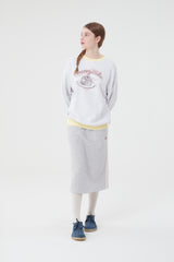 チェリーケーキグラフィックポイントスウェットシャツ／CHERRY CAKE GRAPHIC RIB POINT SWEATSHIRT [MELANGE GRAY]