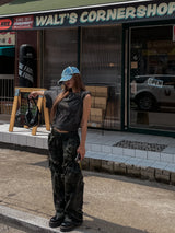 (UNISEX) ダメージカーゴストリングカーゴパンツ