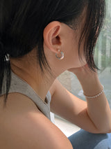 [92.5silver] クラックワンタッチピアス