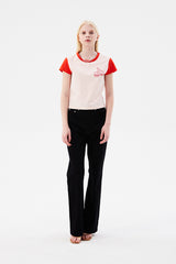 チェリーカラーリングキャップスリーブTシャツ / CHERRY COLORING CAP SLEEVE T-SHIRT [SALMON]