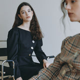 EMMA BUTTON POINT CHECK DRESS_BLACK (EEOO3OPR03W) (6622896980086)