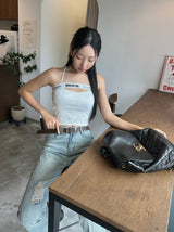 バンドストラップノースリーブトップ