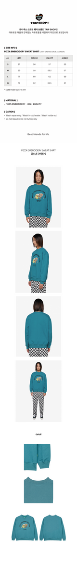 PIZZA EMBROIDERY SWEAT SHIRT