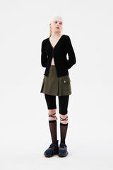 チェリーポップルクロップカーディガン / CHERRY POPPLE CROP CARDIGAN [BLACK]