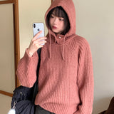 [バラクラバセット] クリマフーディラウンルースフィットロングスリーブニット