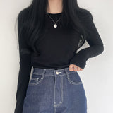エクステンデッドスリーブラウンドネックTシャツ