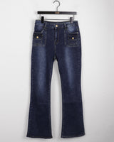 Booming Y2K Pocket Washed Denim Bootcut Pants