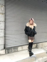 vintage fur two-way blouson jumper