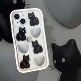 ハートキャットフォンケース / Heart cat phone case Black