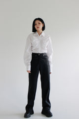 リンクルシアリングシャツ/Wrinkle Shirring Shirt (2color)