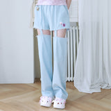 1 1 デニムカットアウトパンツ / 1 1 denim cut out pants - LIGHT BLUE