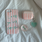 [セット] プレゼントシリーズ：コーラルレターフォンケース + スマホグリップ / [SET] Present series: Coral letter phone case + griptok