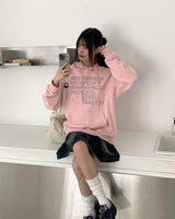 レコーディングY2K レターリングボクシーロングスリーブフーディTシャツ