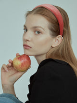 Coral Red Velvet Headband (6611847741558)