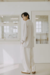 リネンパッチシャツ / unisex linen patch shirts natural