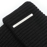 METAL LABEL BOLD KNIT BEANIE BLACK