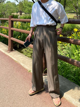 マインミニマルツータックワイドスラックス