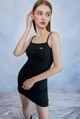 HIDE Lettuce Edge Line Dress (Black) (6570971463798)