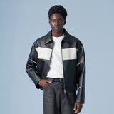 スリットレザージャケット / Slit Leather Jacket (Black)