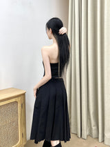 ベターラップアンバランスロングプリーツスカ－ト/797. Better wrap unbal long pleats sk (2color)