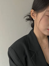[92.5silver] マットハートワンタッチピアス (ナローバージョン)