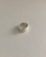 [92.5silver] ダブルフラットベイビーオープンリング