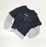 ブラックリストレタリングレイヤードTシャツ