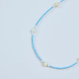 フラワーネックレス/FLOWER BLUE NECKLACE
