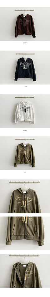 Ego Vintage Two-Way Cropped Hood Zip-Up