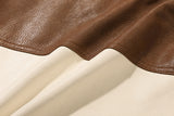 ビーガンレザーバーシティジャケット/VEGAN LEATHER VARSITY JACKET_BROWN