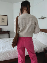 ブロック ニット カーディガン / Block knit cardigan (3color)