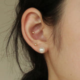 14Kゴールドスワロフスキーパールピアス/14K Gold Swarovski Pearl Earring (8mm + silicone clutch)