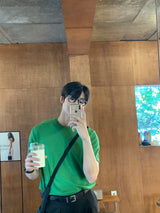 ロエミニマルリネンラウンド半袖ニット/Roe Minimal Short-Sleeved Linen Round Knitwear (9 colors)